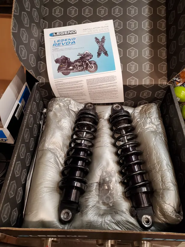 New rear shocks in the box before fitting